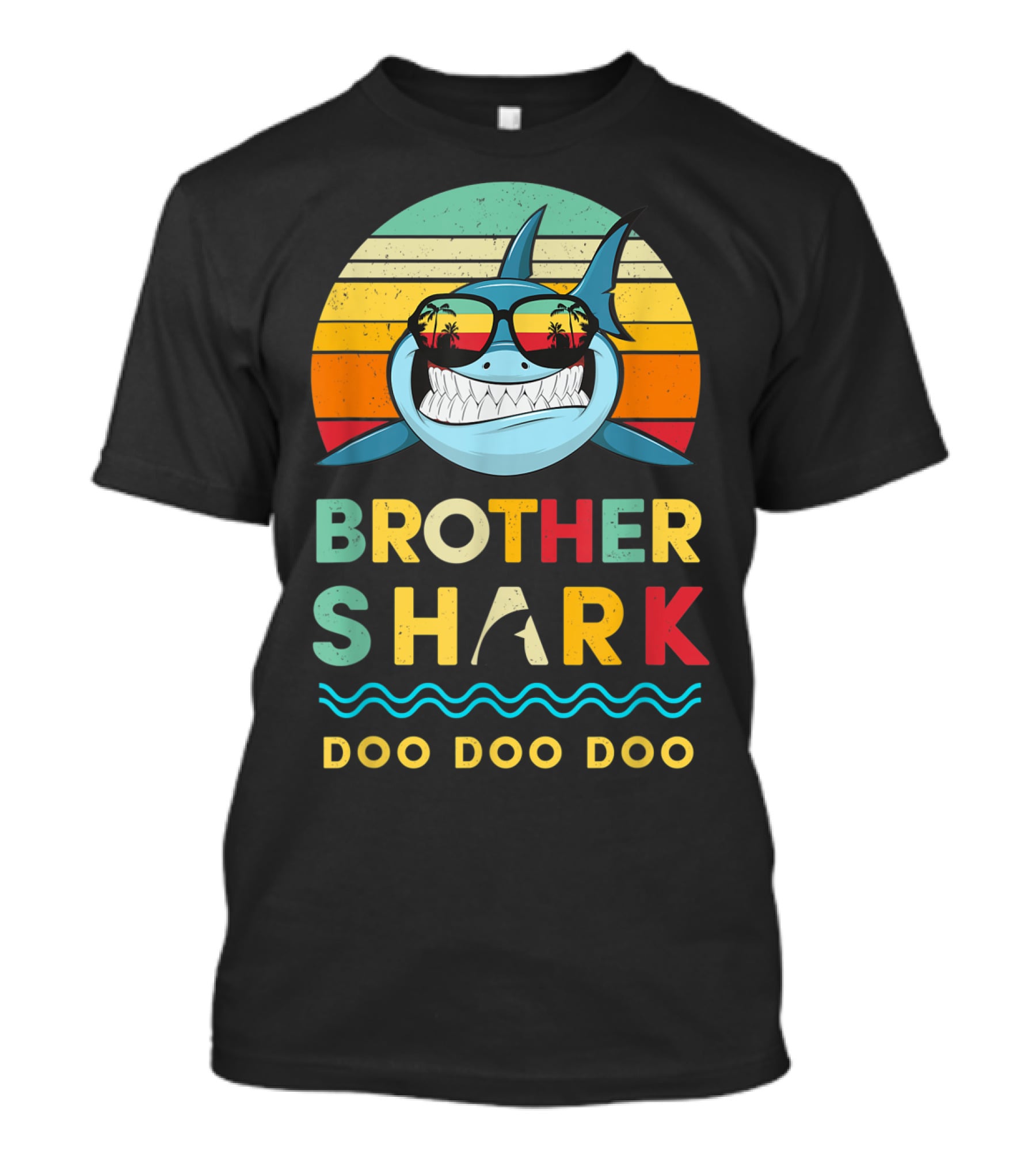 Brother Shark Doo Doo Doo Retro Kids For Toddlers And Boy T-Shirt