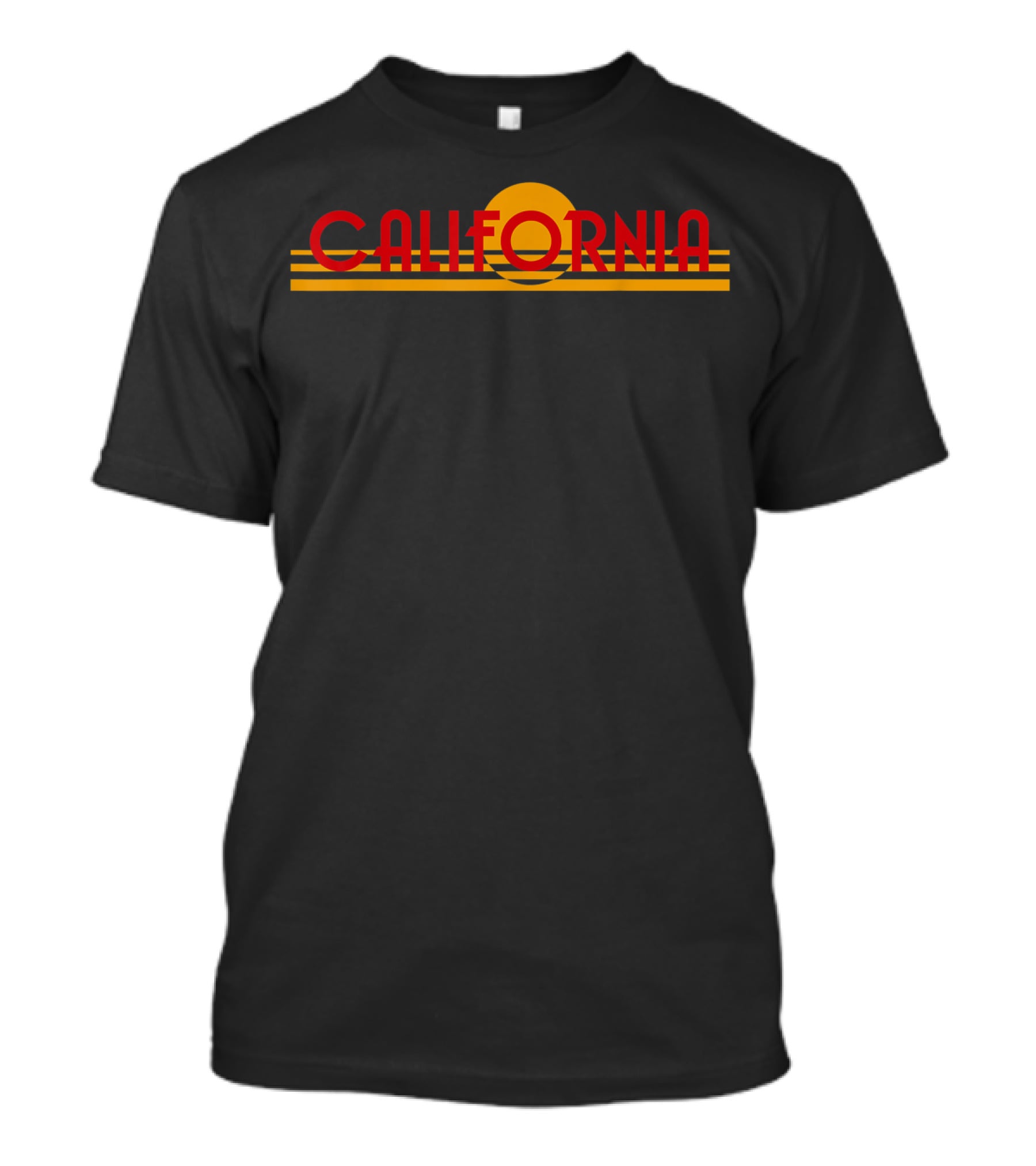California 80s Sunset Retro License Plate T-Shirt