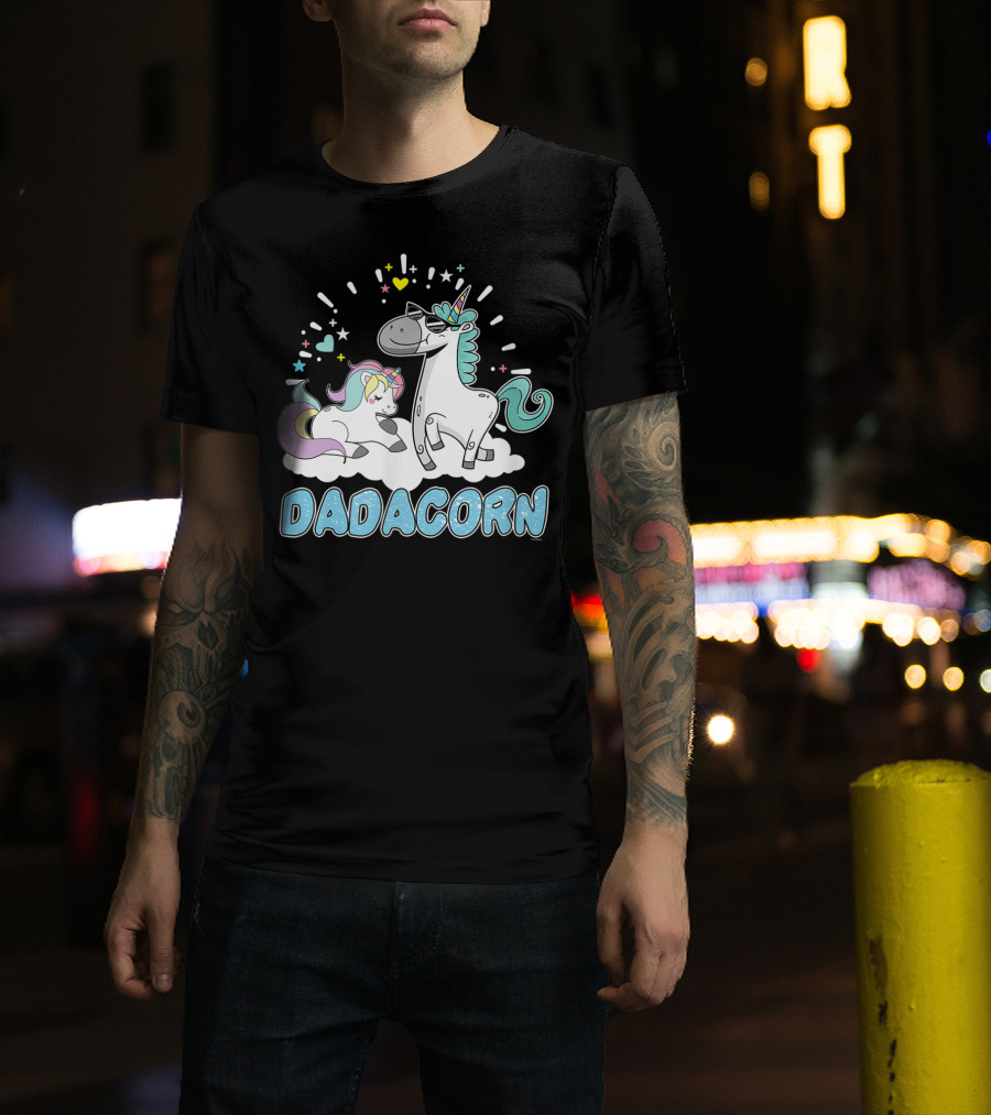 Dadacorn Cool Father Cute Unicorn Birthday T-Shirt