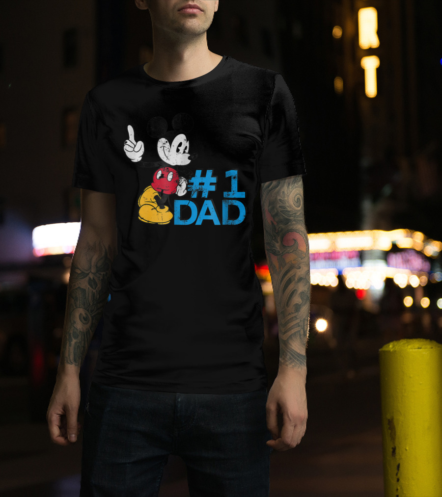 Disney Mickey Mouse #1 Dad Father's Day T-Shirt