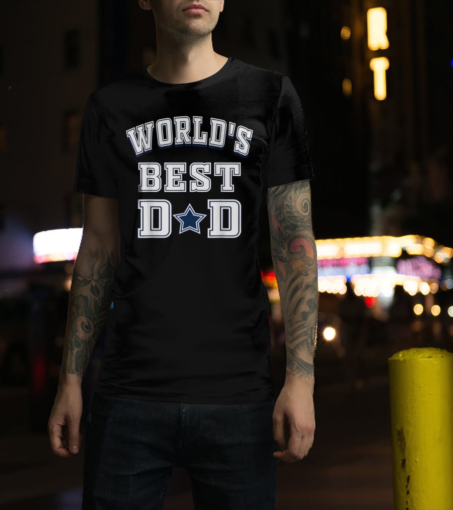 World's Best Dad Father's Day Flag Football Dallas Fans T-Shirt
