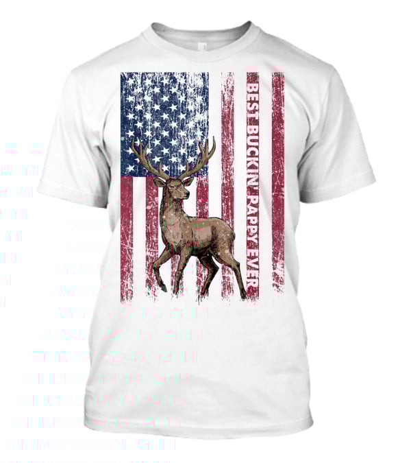 Best Buckin' Pappy Ever US Flag Deer Hunting T-Shirt