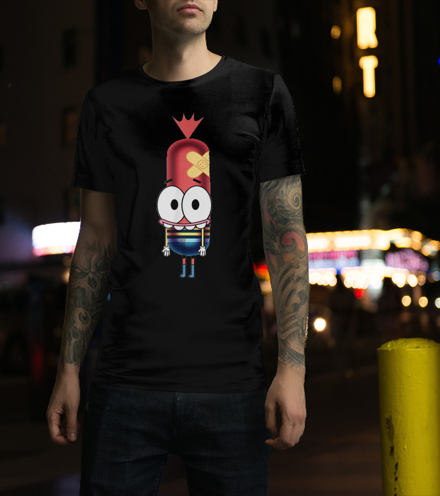 Funny Silly Idea Pinky Hotdog Cartoon Character T-Shirt