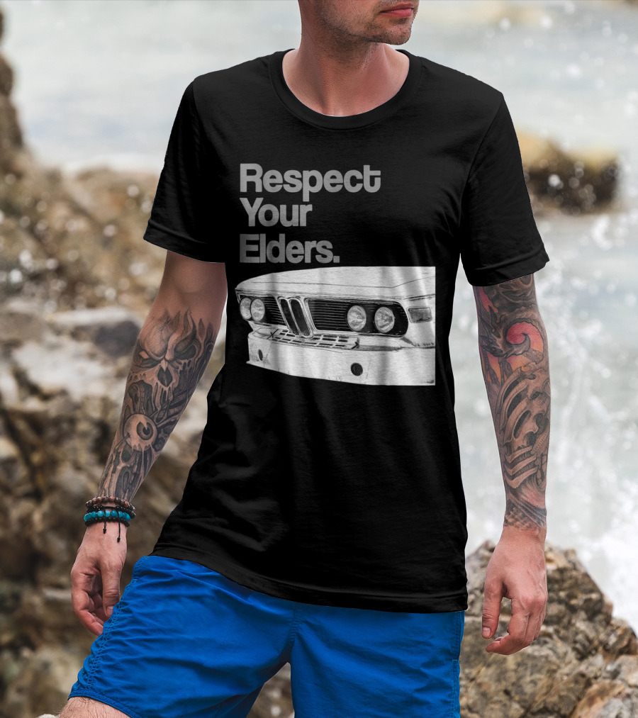 Respect Your Elders Vintage Euro Car Front Grille T-Shirt