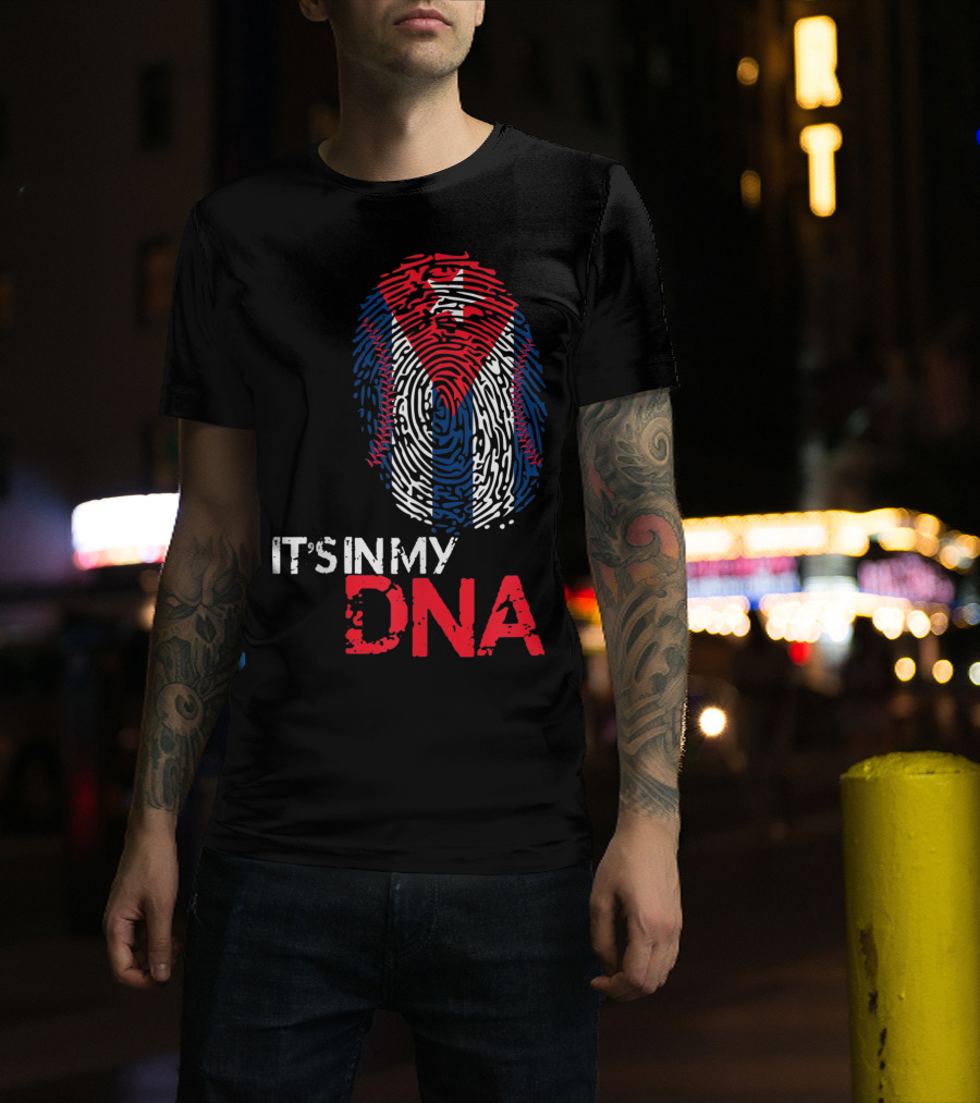 Cuba Baseball Cuban Flag It's In My DNA T-Shirt