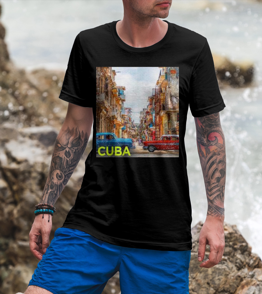 Cuba Classic Car Streets T-Shirt