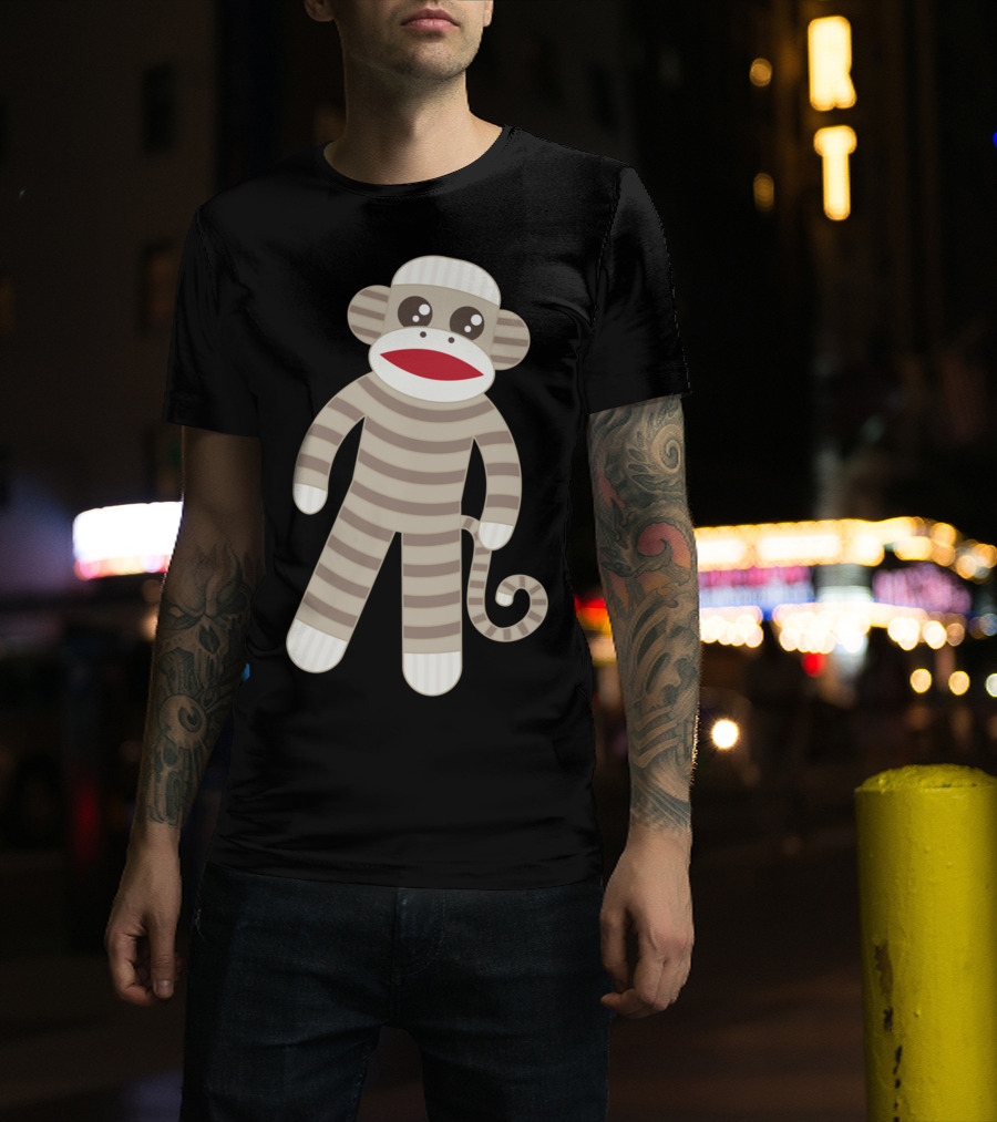 Cute Classic Striped Sock Monkey Toy T-Shirt