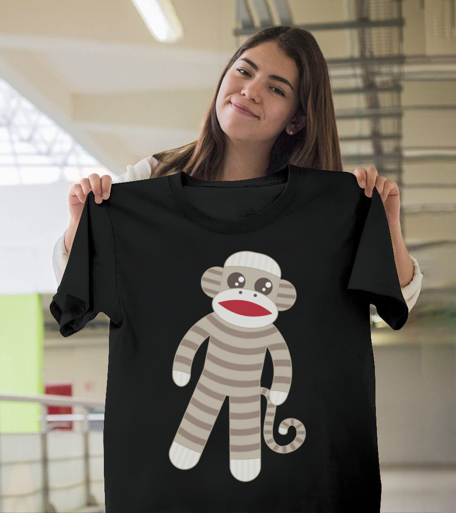 Cute Classic Striped Sock Monkey Toy T-Shirt
