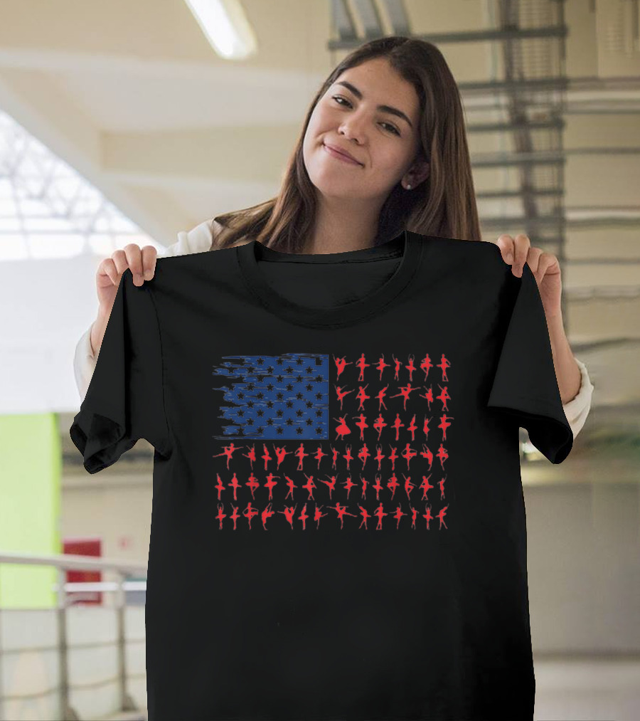 BALLET AMERICAN FLAG USA BALLET FLAG T-Shirt