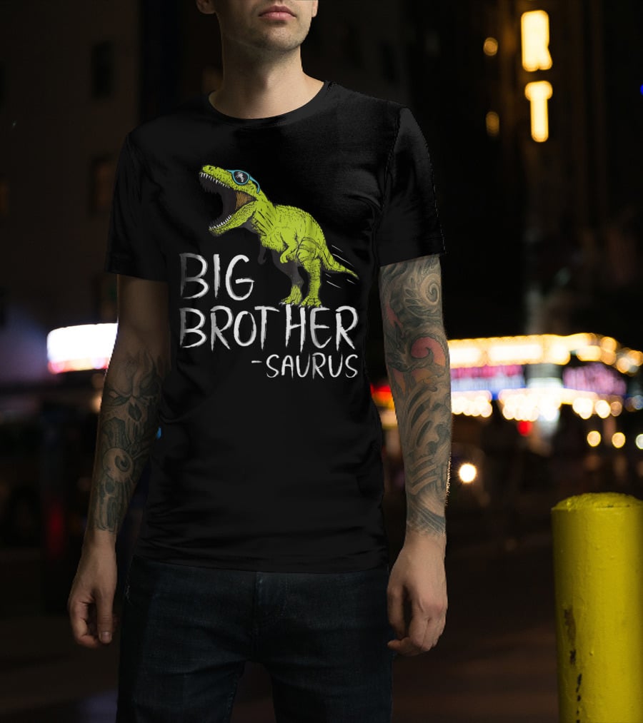 Big Brother Saurus Dinosaur With Sunglasses T-Shirt