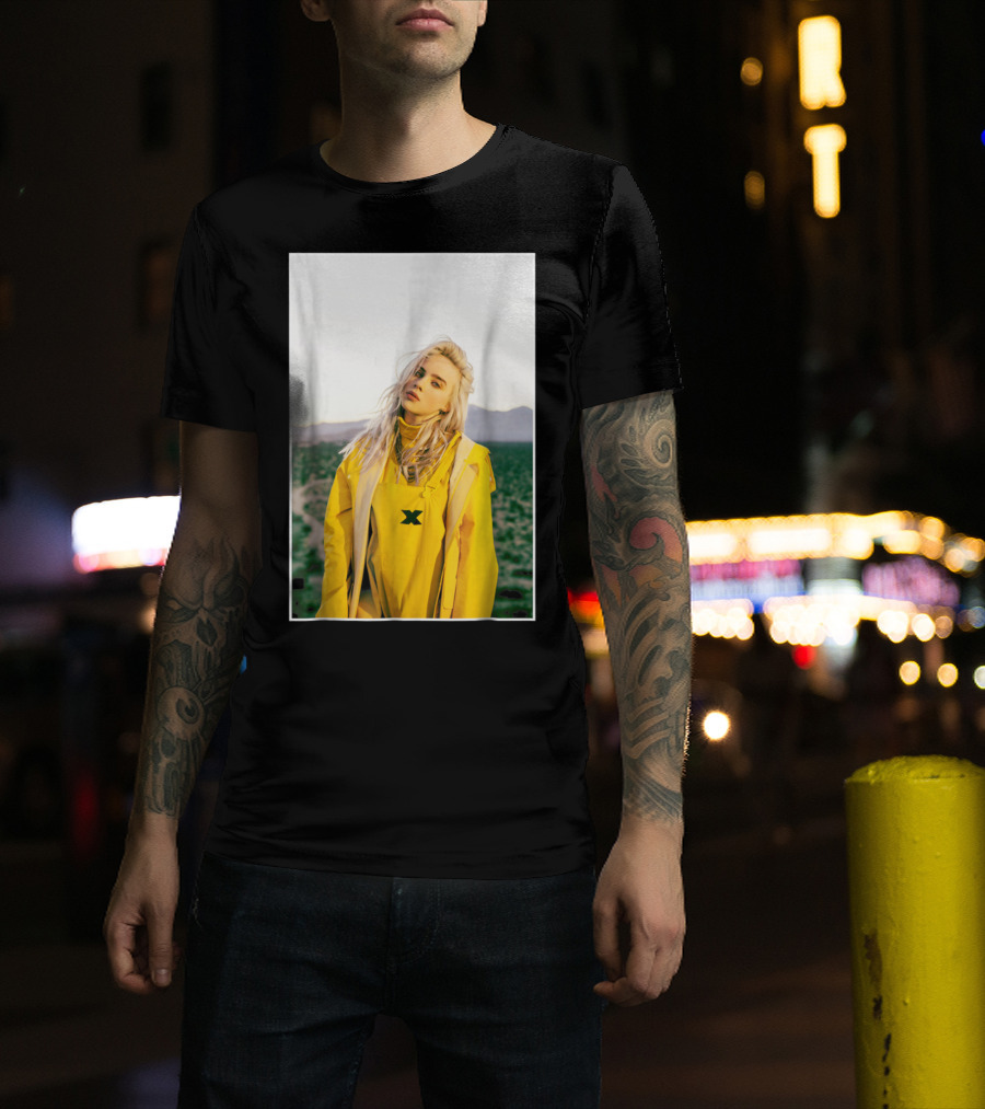 Billie Eilish Yellow Outfit Desert Photo T-Shirt