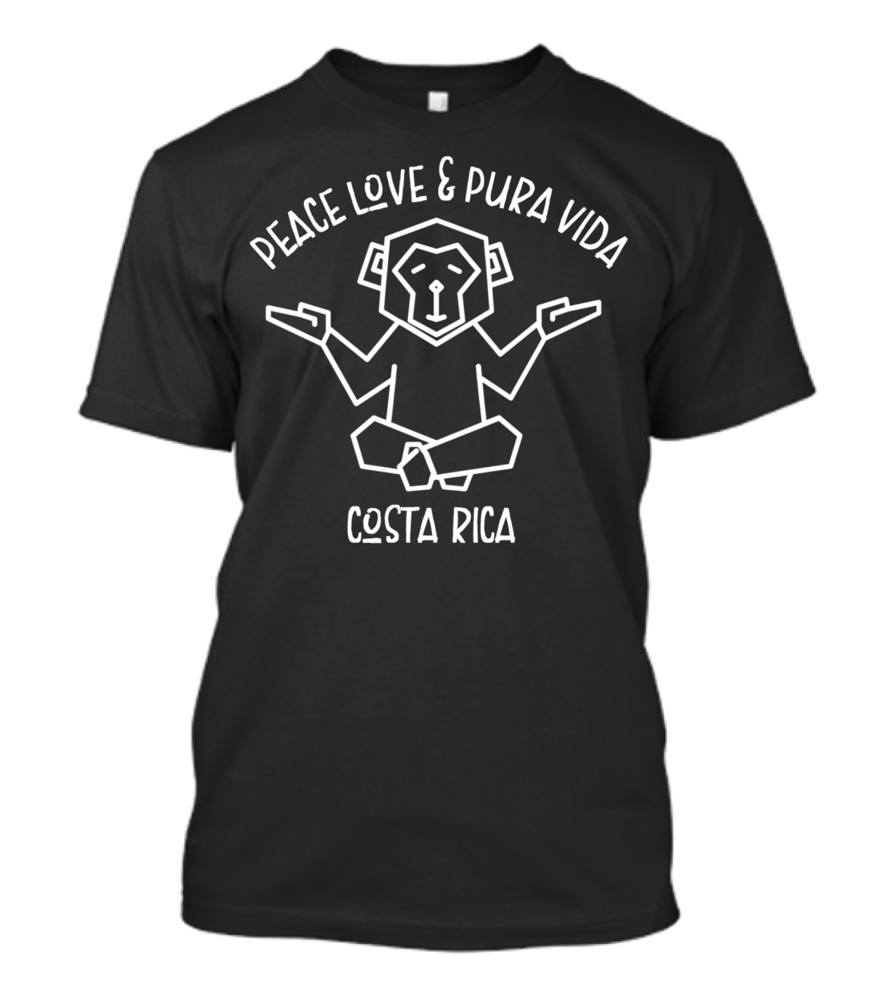 Peace Love And Pura Vida Costa Rica Monkey T-Shirt
