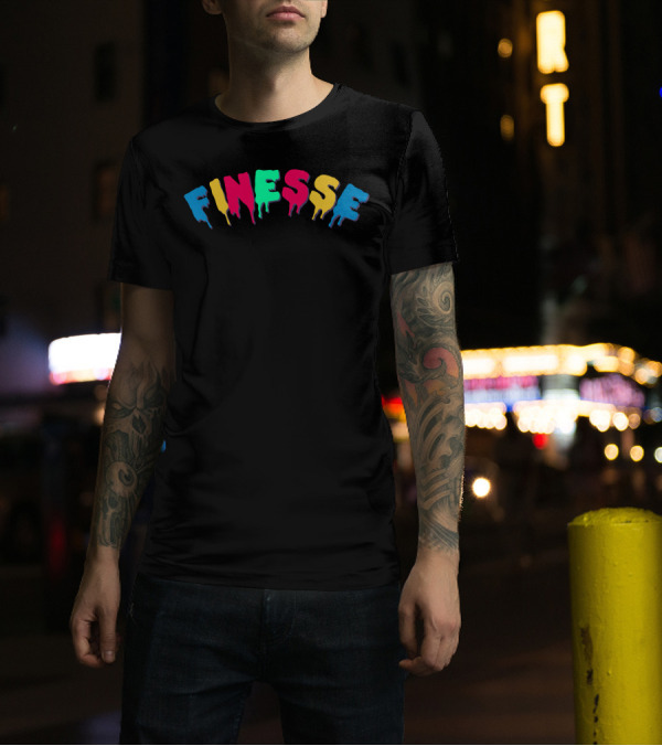 Finesse Colorful Dripping Text T-Shirt