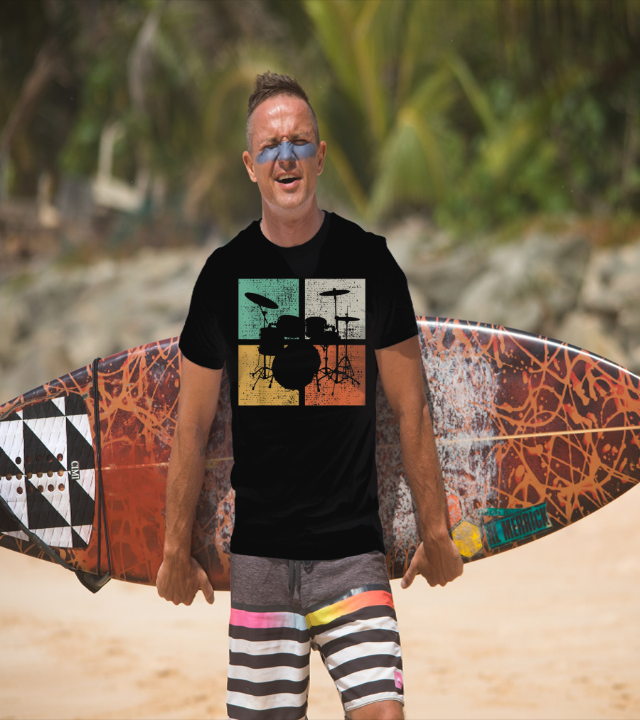 Drummer Drumline Drumset Retro Drum Kit T-Shirt