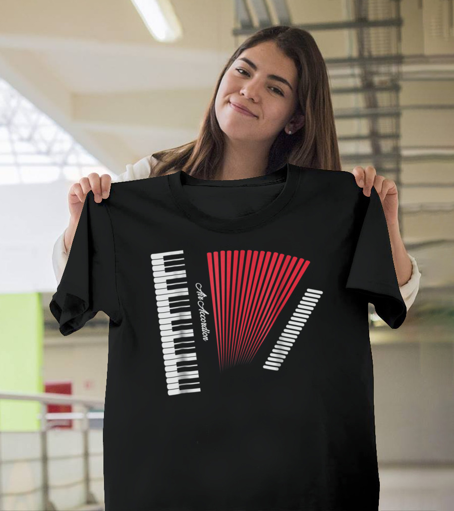 Air Accordion Funny Instrumental Player Music T-Shirt