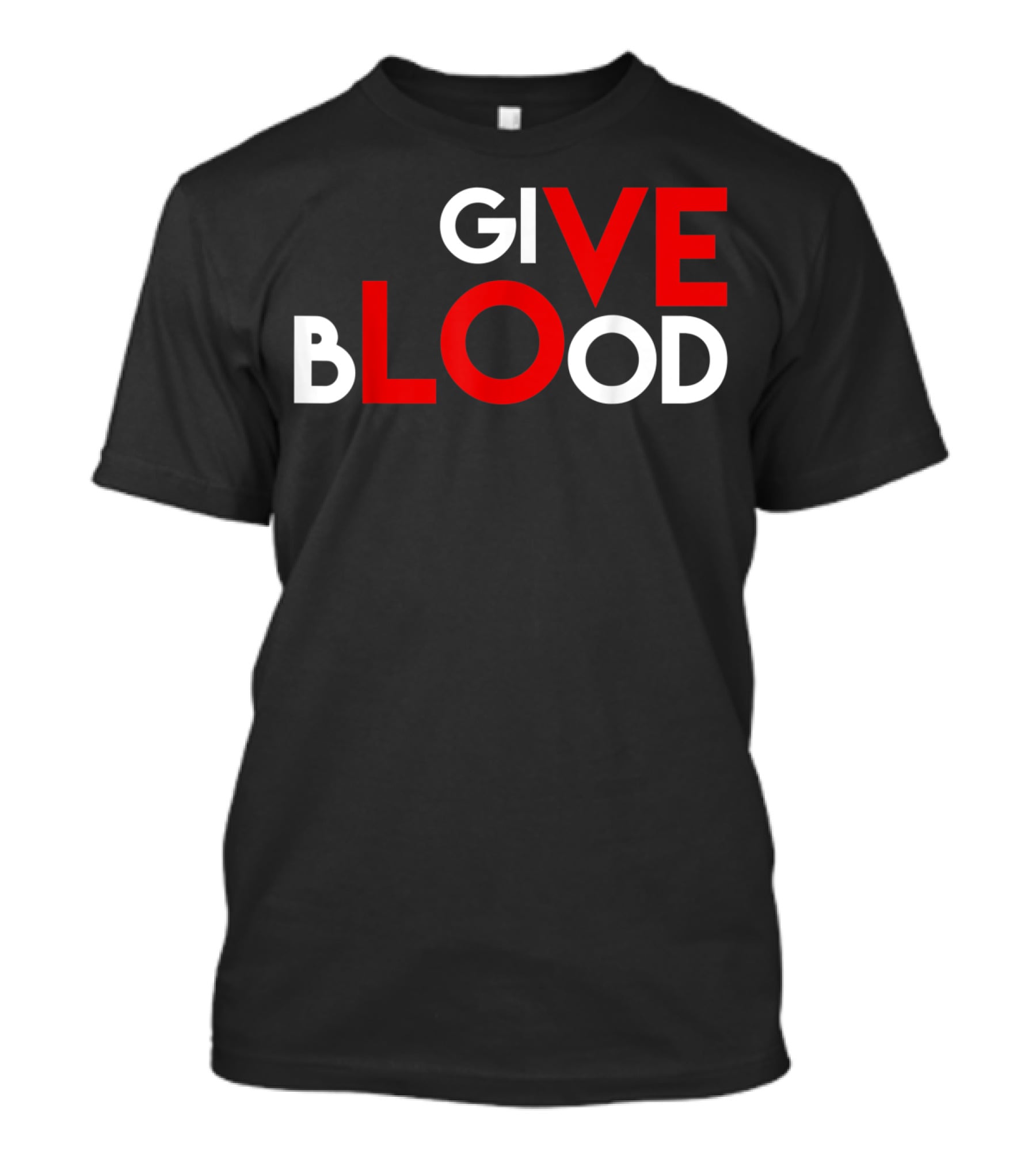 Give Blood Red White LOVE Typography World Blood Donation Day T-Shirt