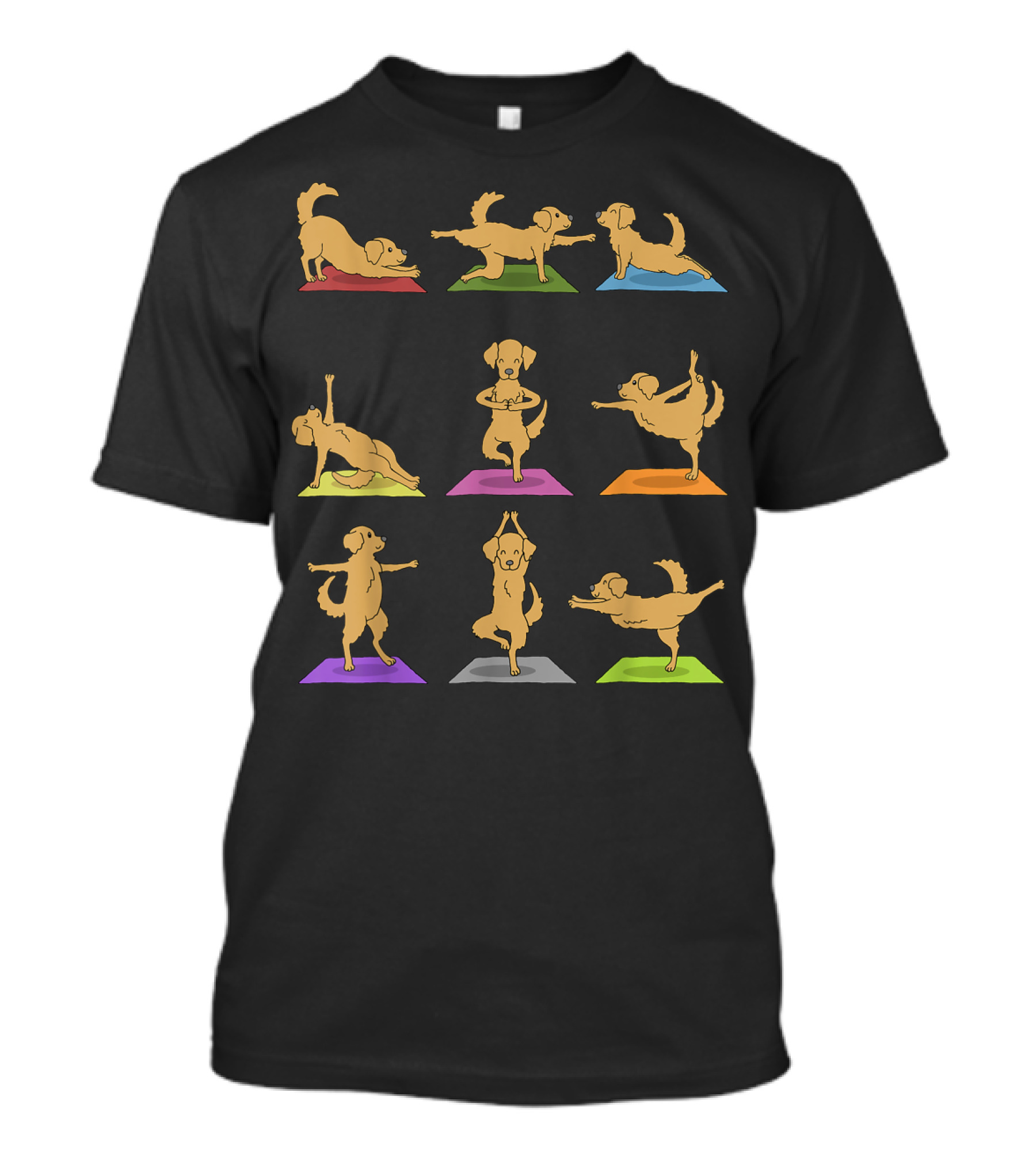 Golden Retriever Yoga Poses Funny Dogs In Yoga T-Shirt