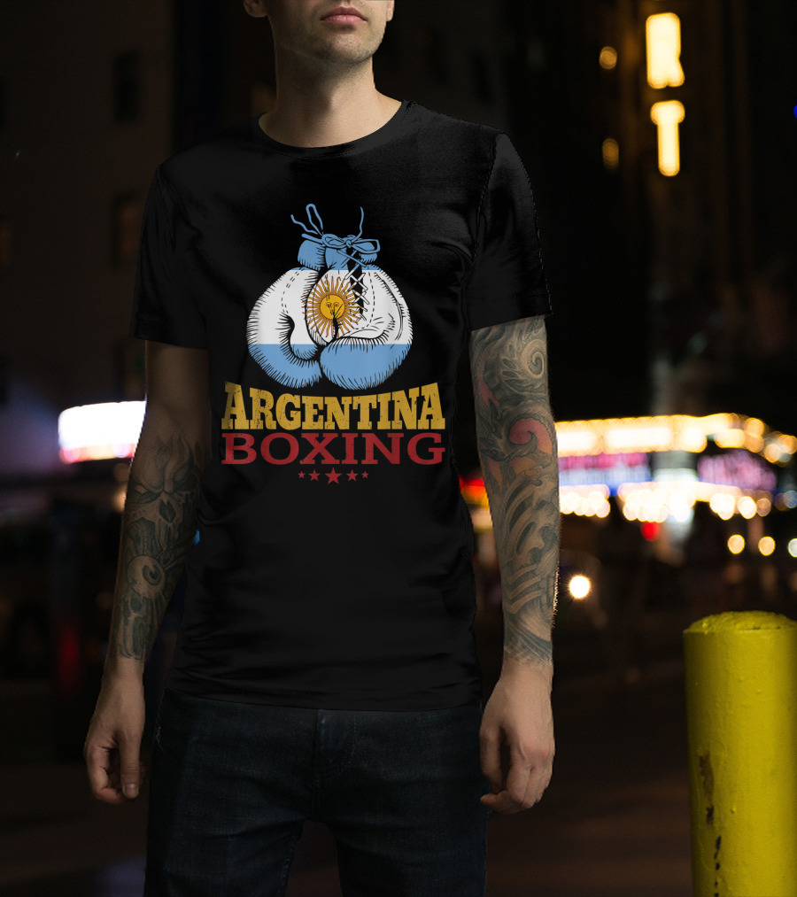 Argentina Boxing Gloves Flag Pride T-Shirt