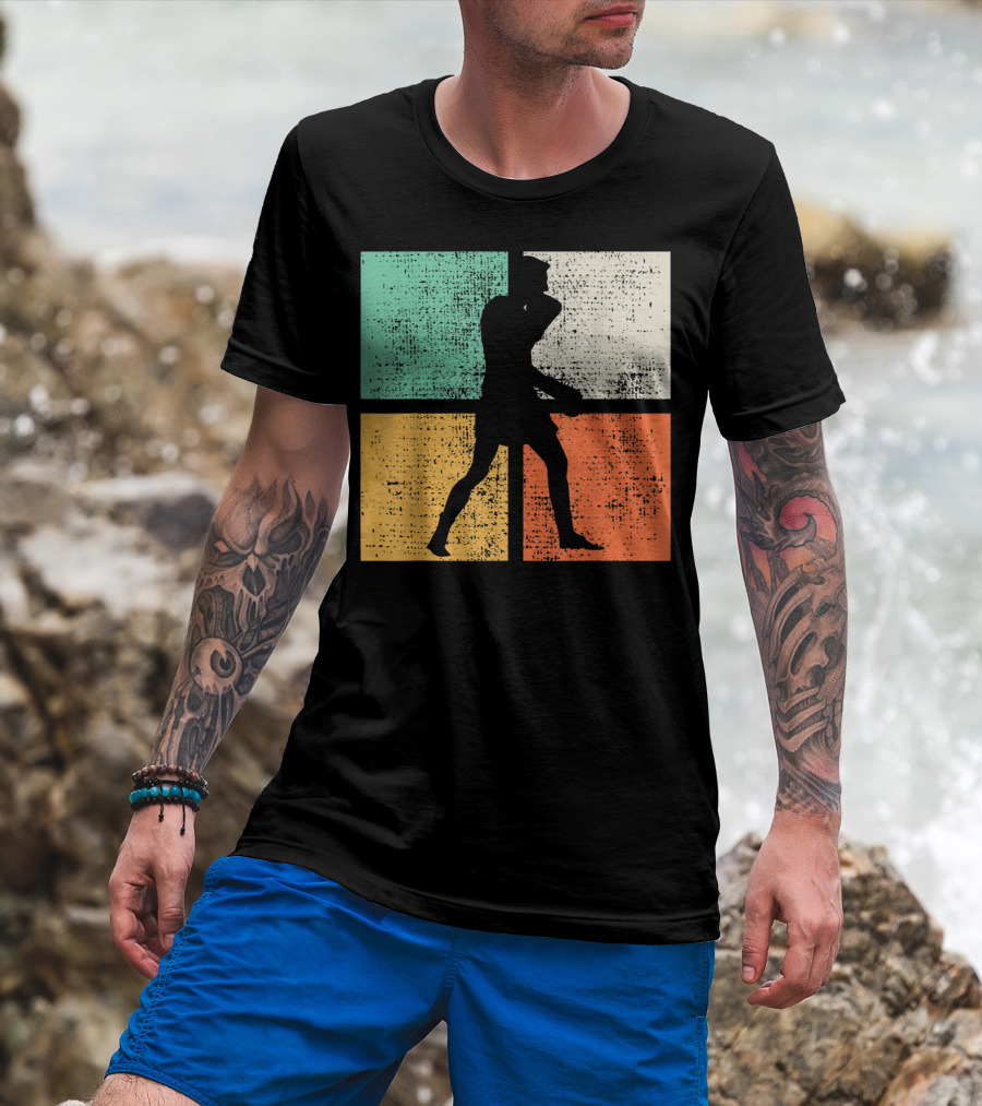 Boxing Boxer Vintage Box Club Silhouette Retro Blocks T-Shirt