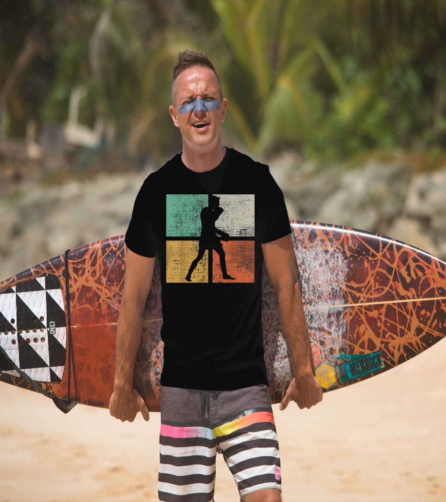 Boxing Boxer Vintage Box Club Silhouette Retro Blocks T-Shirt