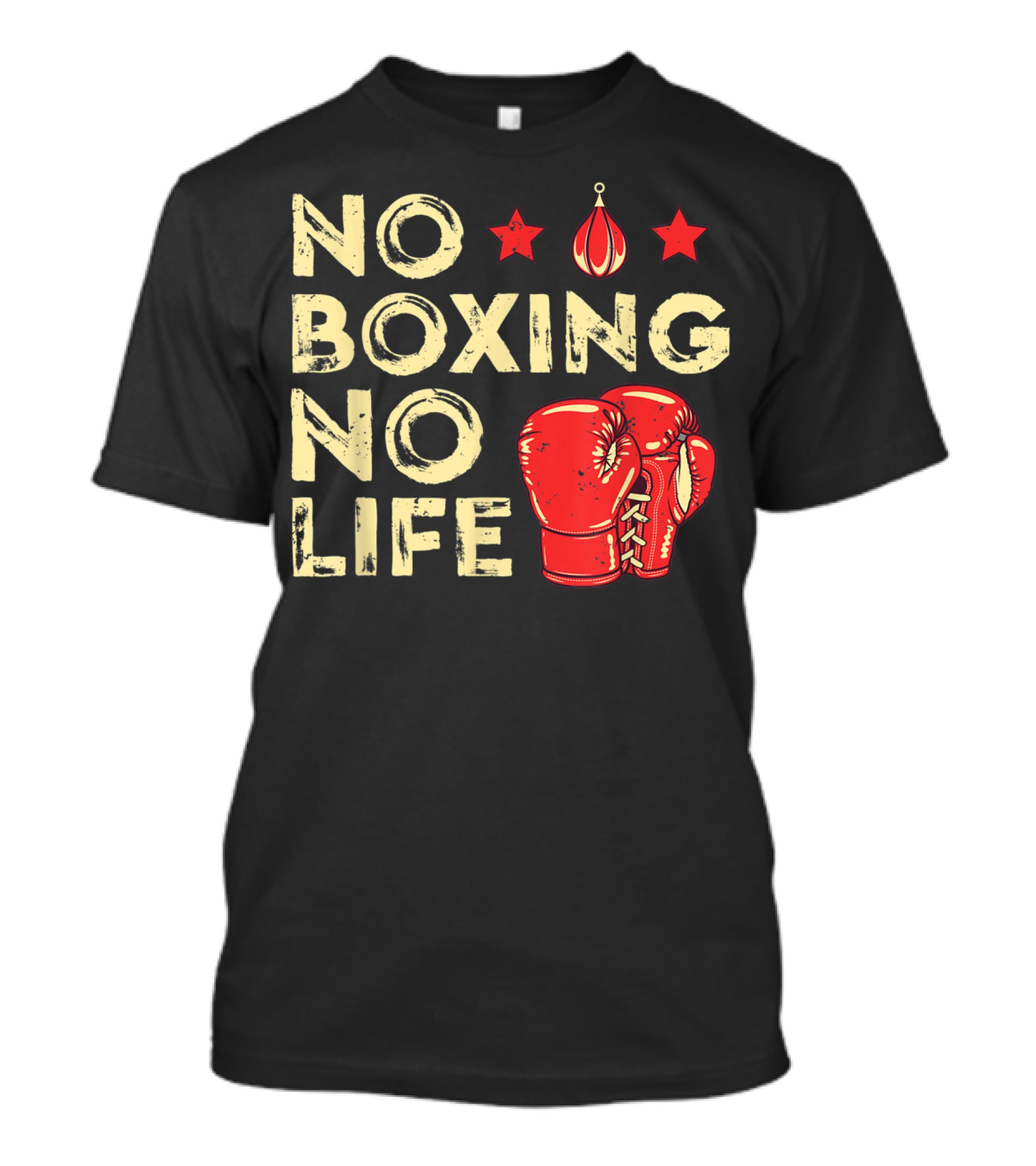 No Boxing No Life Boxer Lover Gloves And Stars T-Shirt