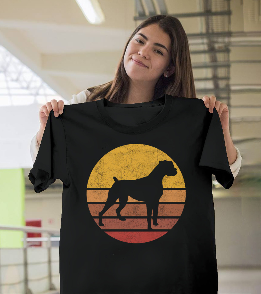 Vintage Sunset Boxer Dog T-Shirt