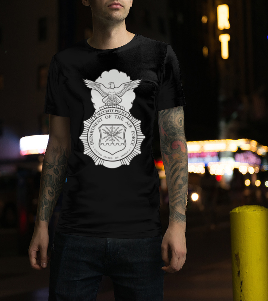 Security Police Department Of The Air Force United States Of America Badge T-Shirt
