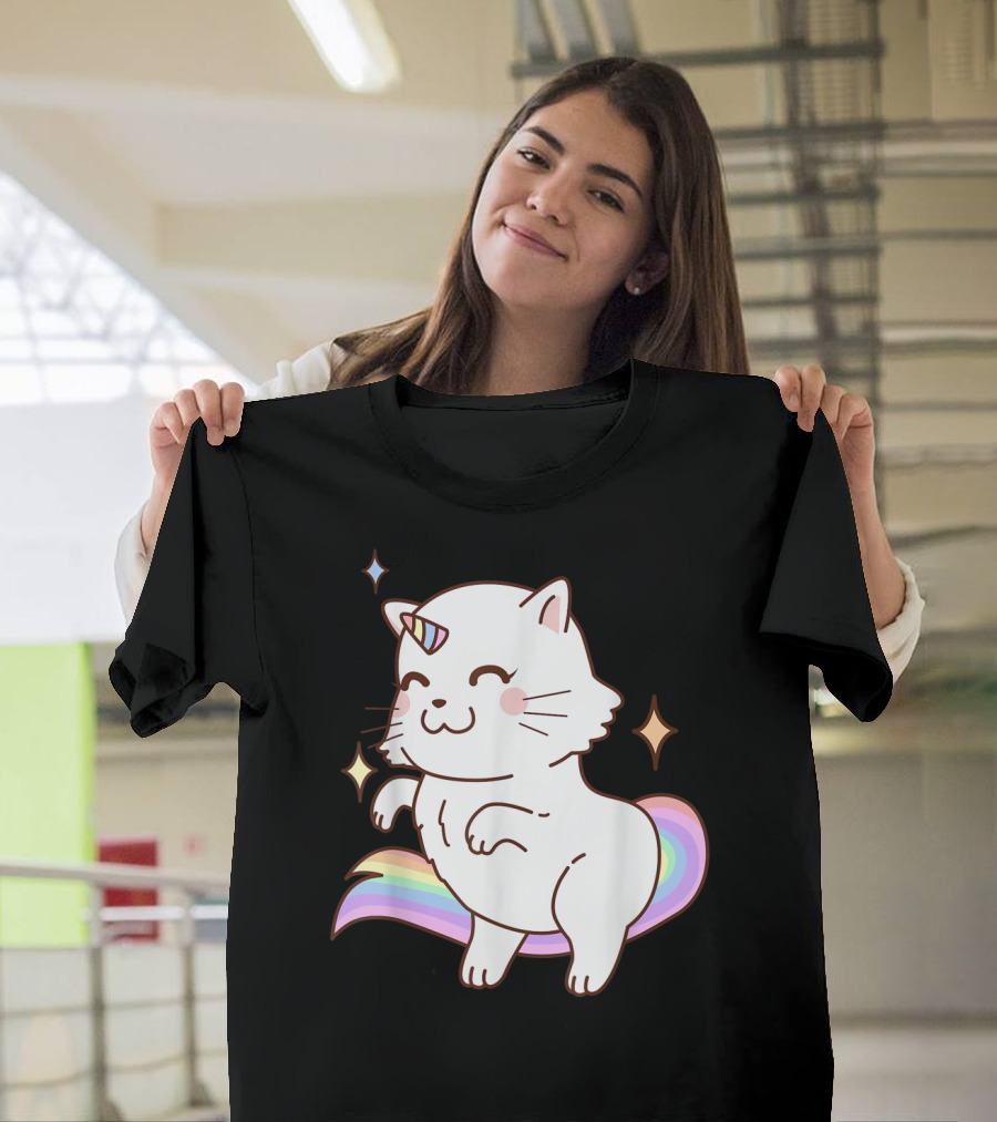 Caticorn Rainbow Cat Kittycorn Unicorn Kawaii Sparkles T-Shirt
