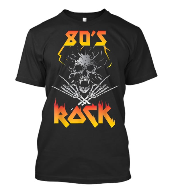 80's Rock Skull And Skeleton For Eighties Rockers T-Shirt