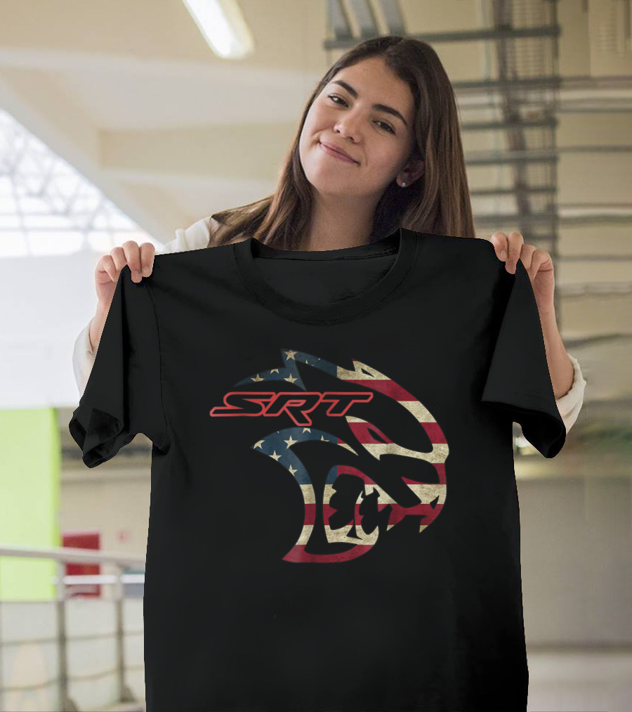 SRT Hellcat Dodge Vintage American Flag T-Shirt