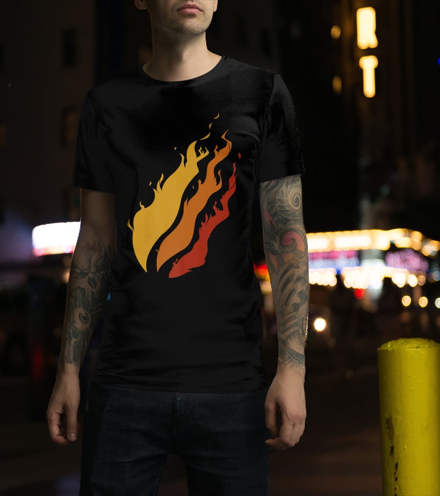 Fire Nation Boys Gaming Playz Streamer Gamer Fiery Flame Elements T-Shirt