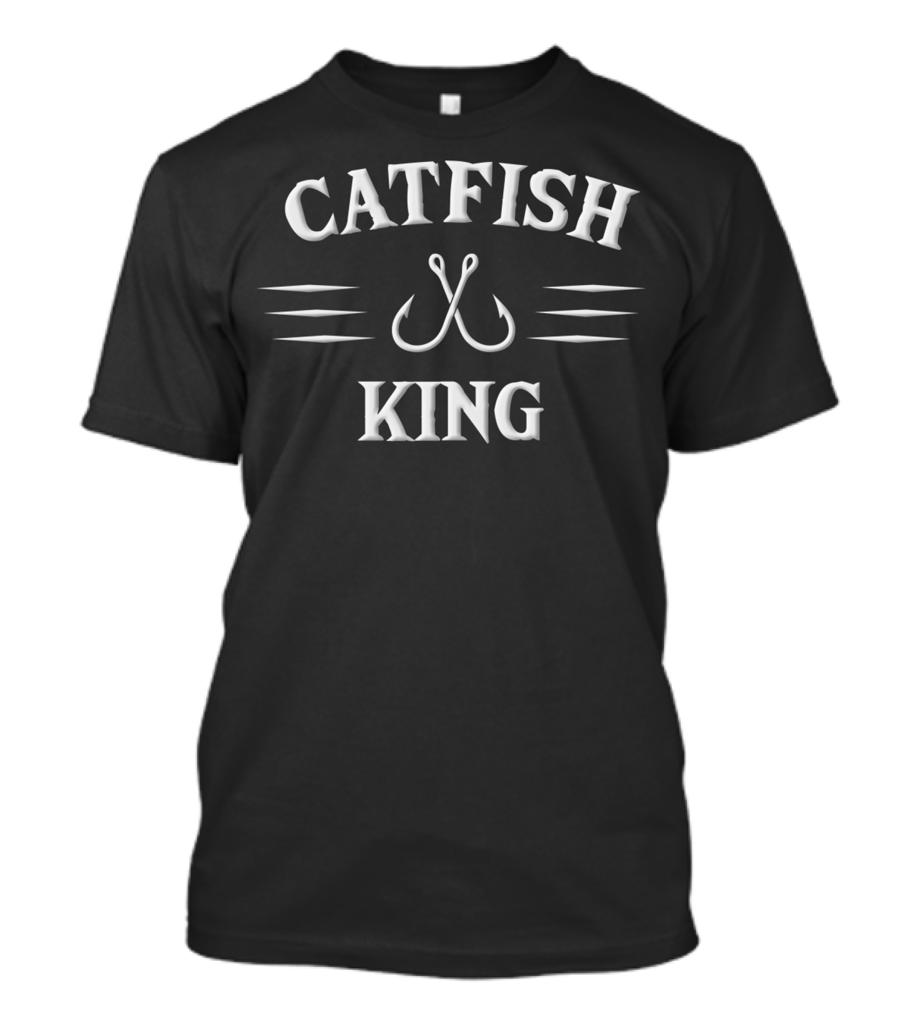 Catfish King Fishing Hooks And Stripes T-Shirt