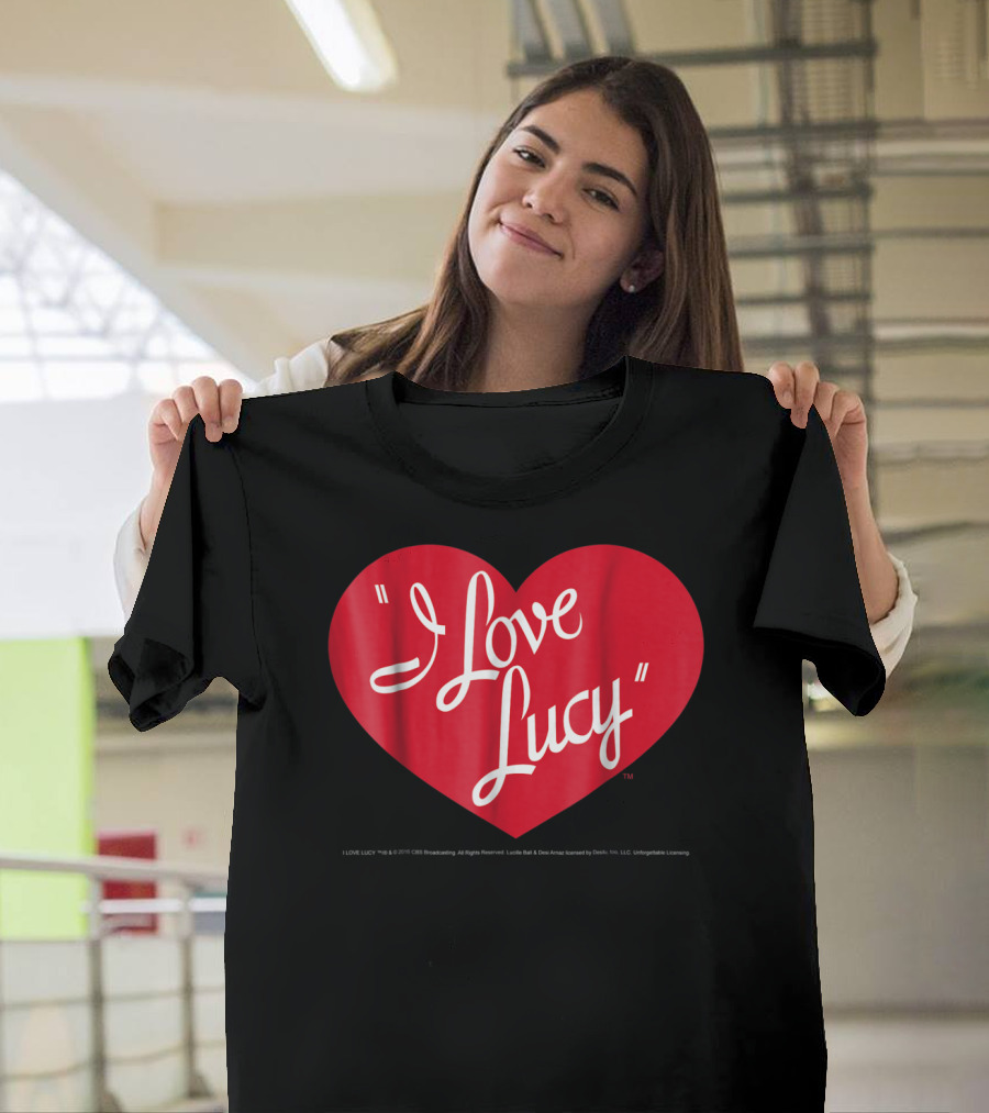 I Love Lucy Heart Script Text T-Shirt