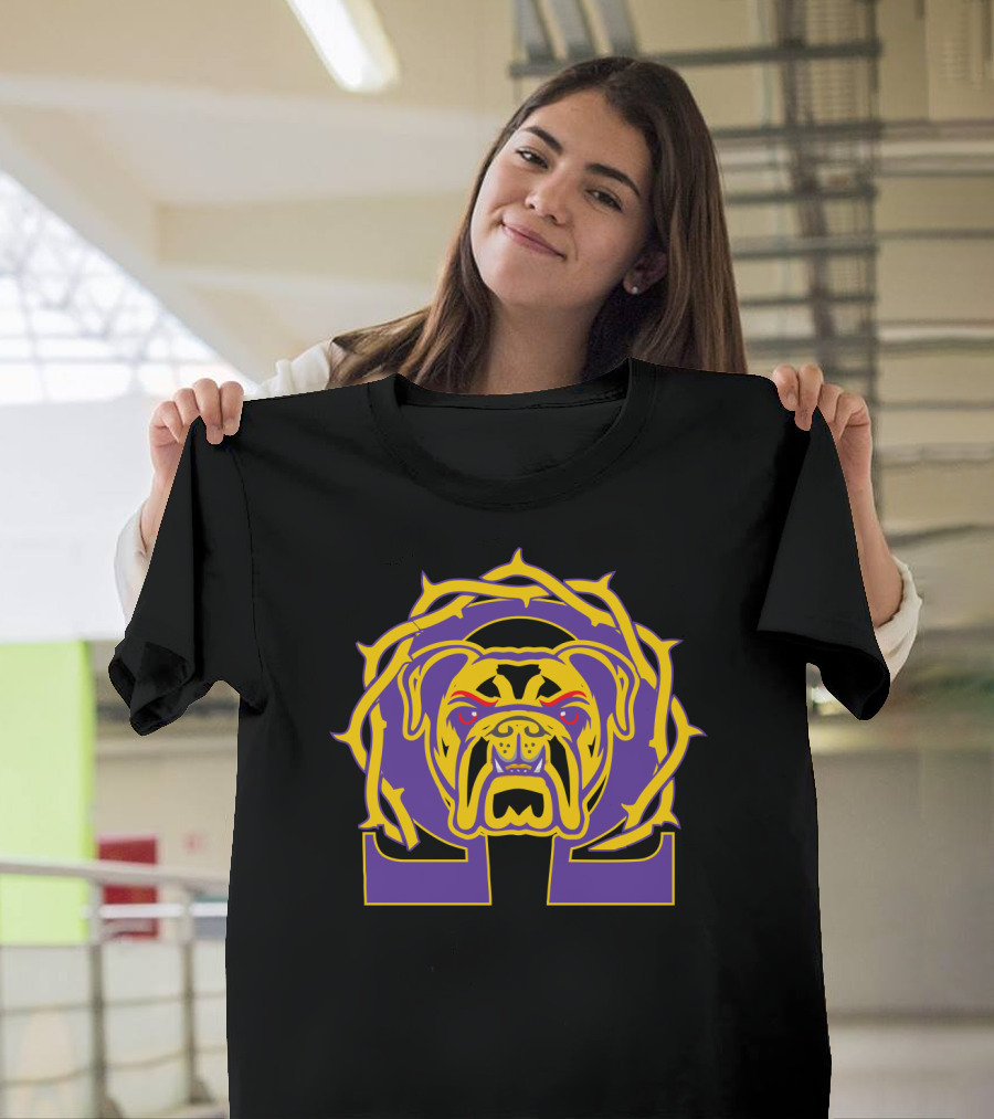 Omega Que Dawg Psi Phi Purple Gold Bulldog T-Shirt