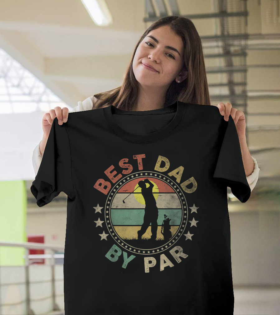 Best Dad By Par Vintage Golf Father's T-Shirt