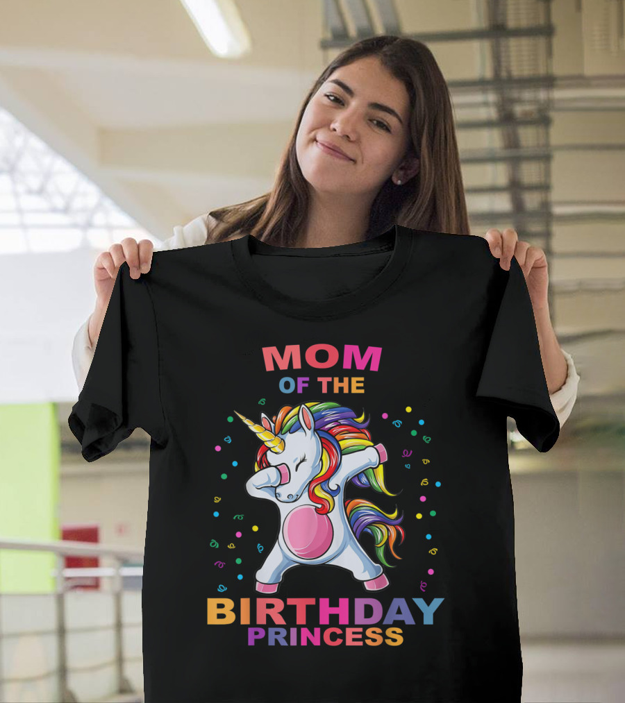 Mom of the Birthday Princess Unicorn Dab T-Shirt
