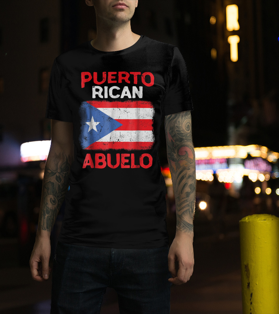 Puerto Rican Abuelo Grandpa Flag Fathers T-Shirt