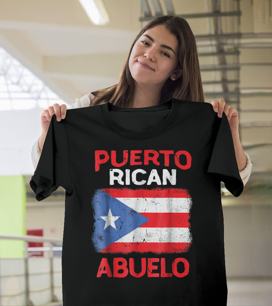 Puerto Rican Abuelo Grandpa Flag Fathers T-Shirt