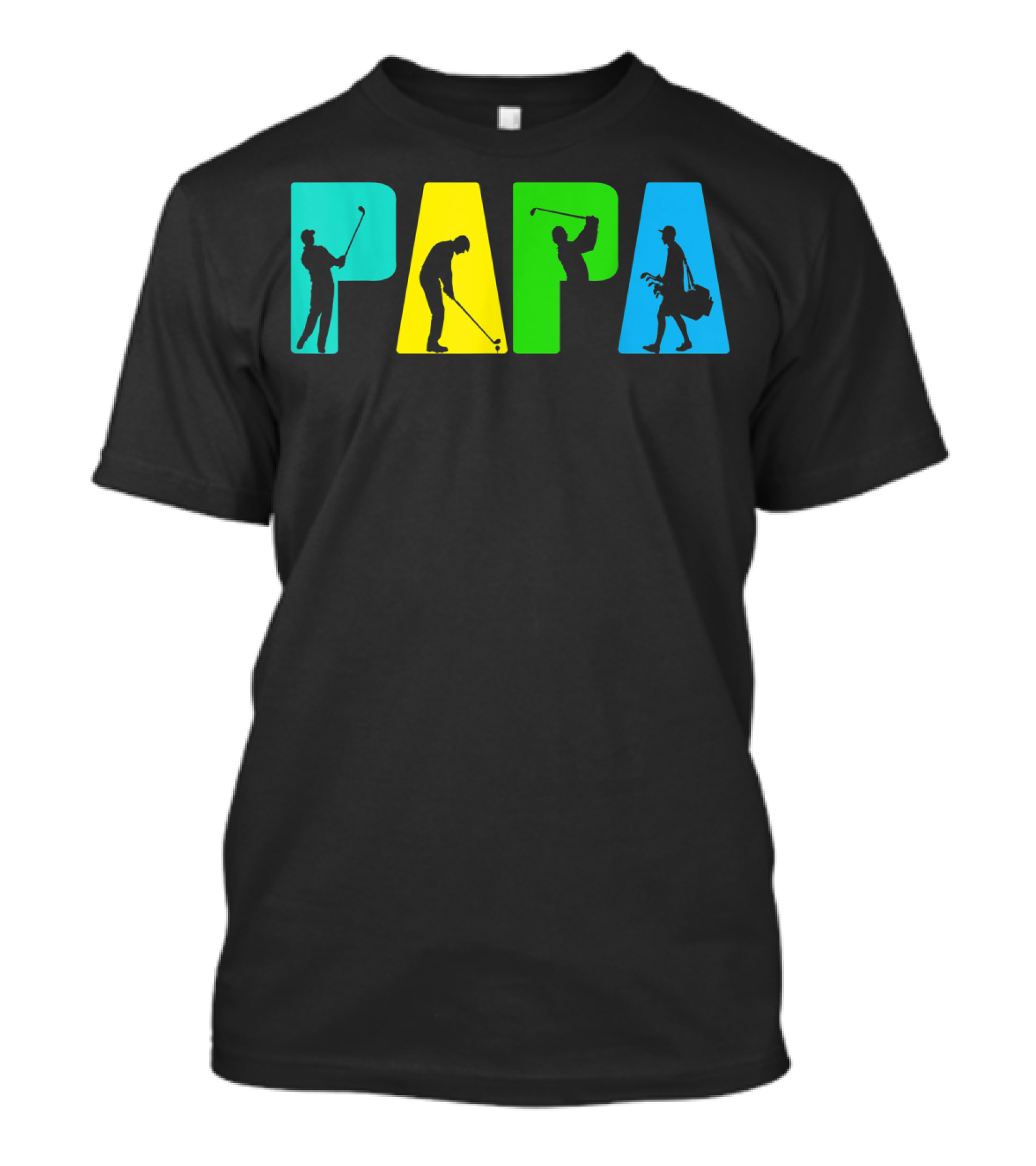 Papa Retro Golf Silhouettes Father's Day T-Shirt