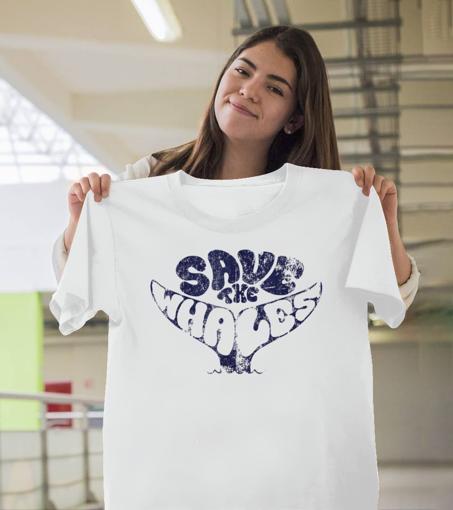 Save The Whales Distressed Vintage Environmentalist T-Shirt