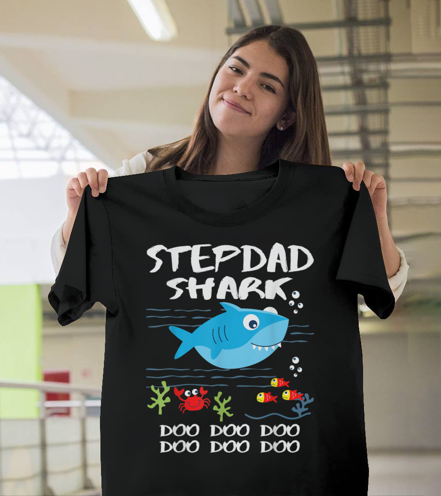Stepdad Shark Doo Doo Doo Baby Shark Inspired T-Shirt