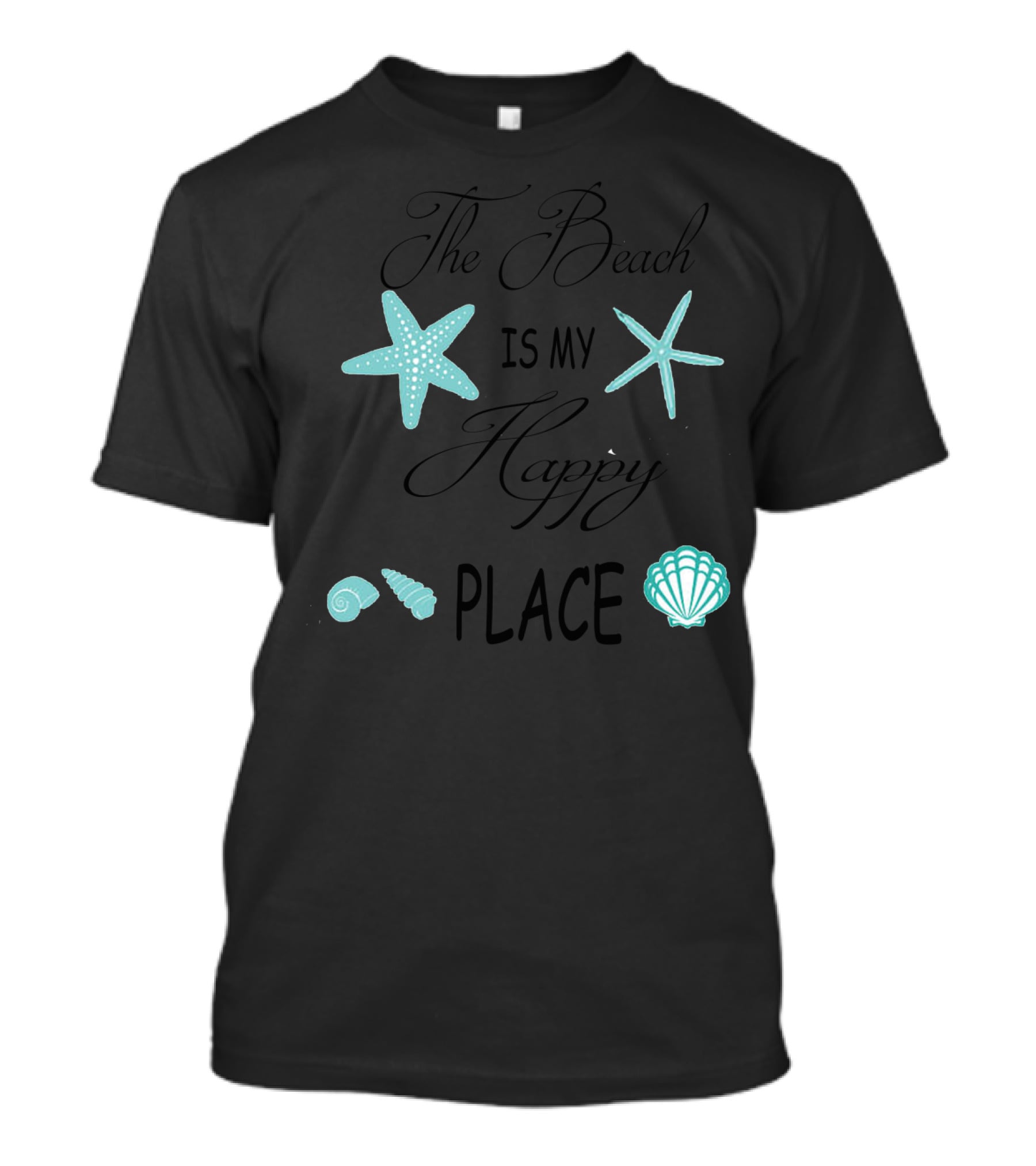 The Beach Is My Happy Place Starfish Seashells T-Shirt