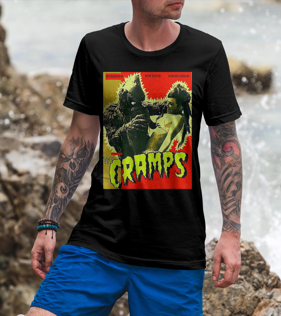 The Cramps Monsters Hot Rods Bikini Girls Punk Rock Band T-Shirt