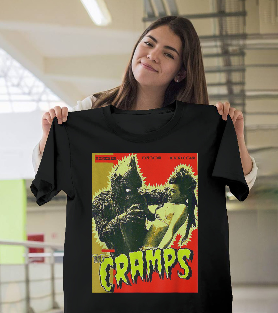 The Cramps Monsters Hot Rods Bikini Girls Punk Rock Band T-Shirt