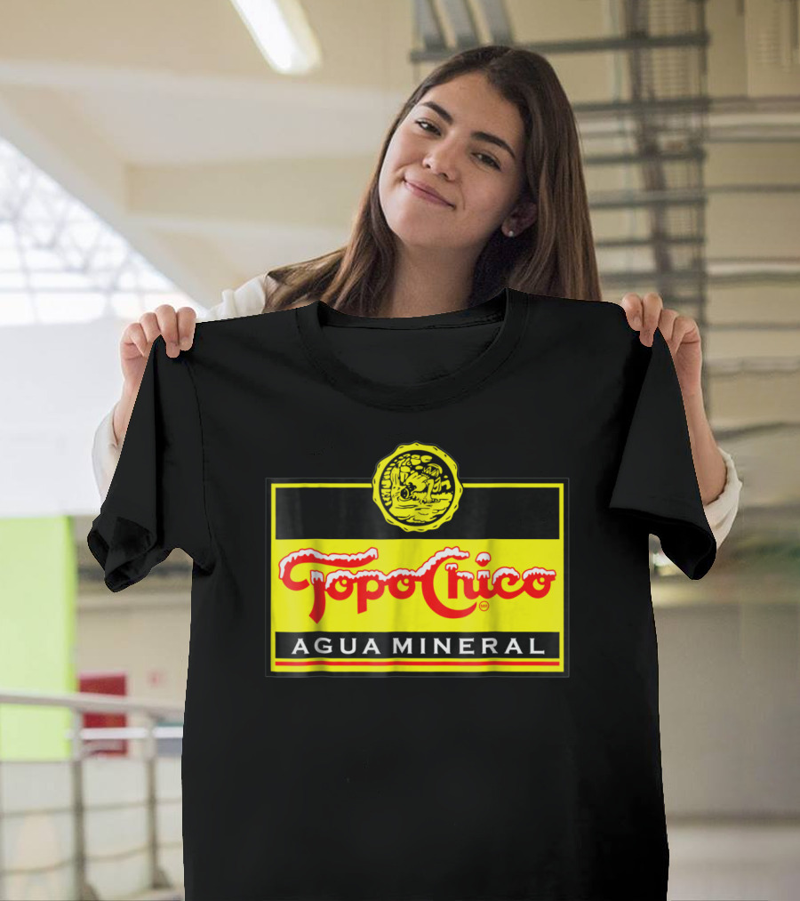 Topo Chico Agua Mineral Logo With Yellow T-Shirt