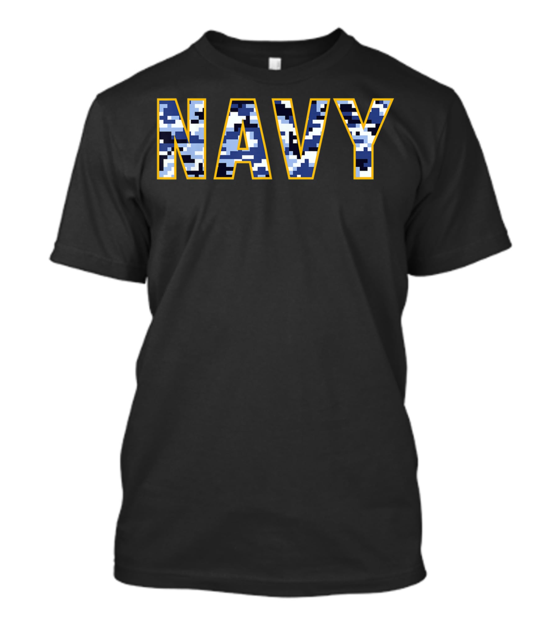 NAVY Blue Camo Digital Camouflage T-Shirt