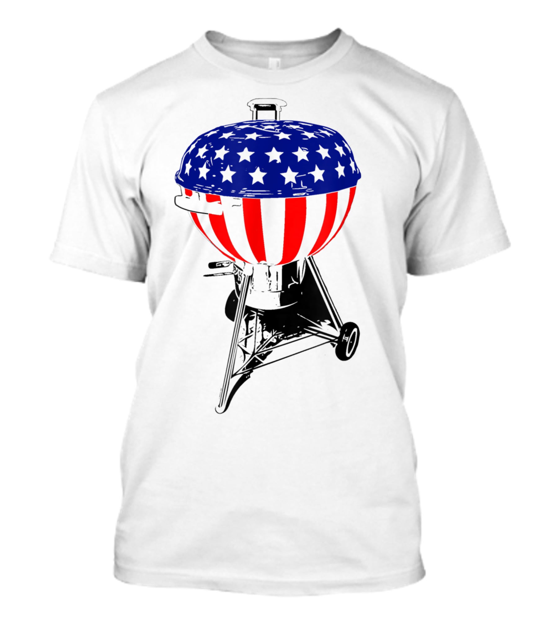 Usa Charcoal Kettle Grill Stars And Stripes July Patriotic Grilling Gear T-Shirt