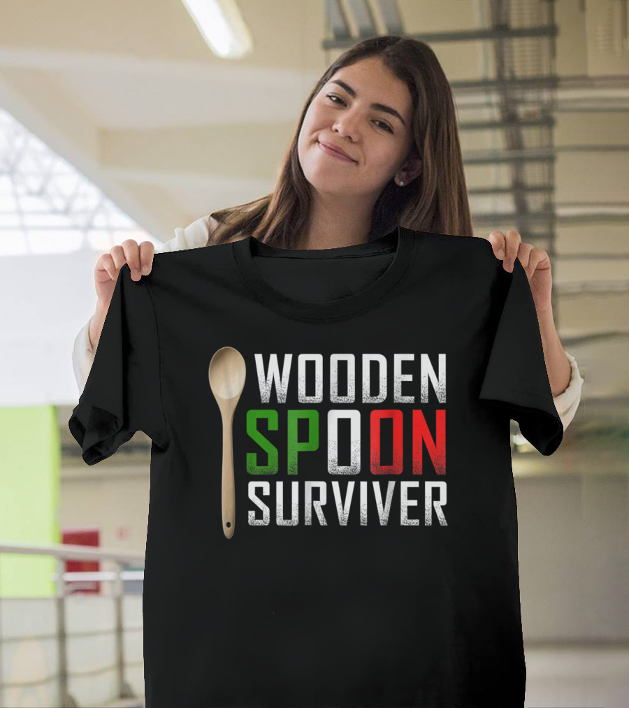 Wooden Spoon Survivor Green Red T-Shirt