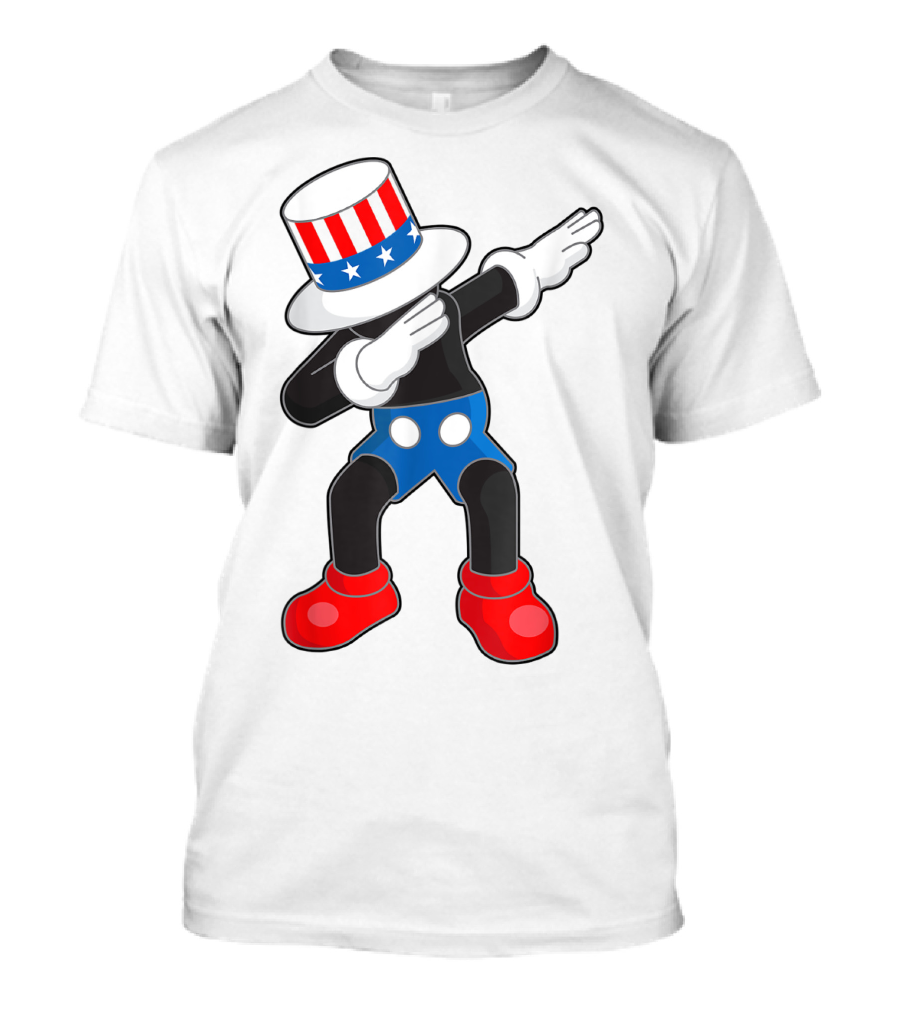 Kaws Mick Mouse Dab Dance Uncle Sam Hat T-Shirt