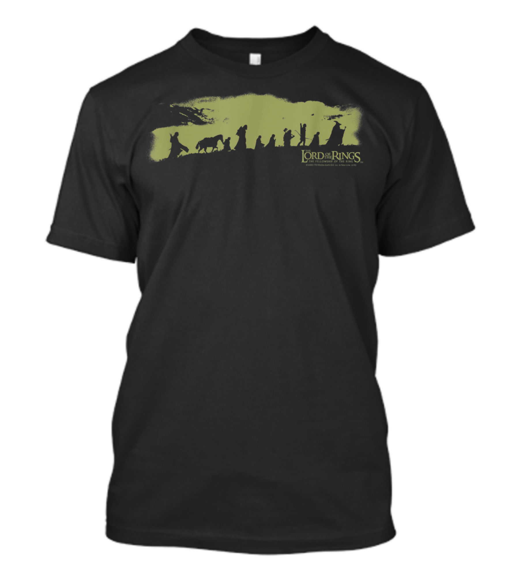 Lord Of The Rings The Fellowship Silhouette On Mountain Path T-Shirt
